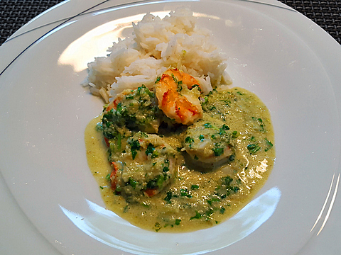 Grünes Garnelencurry